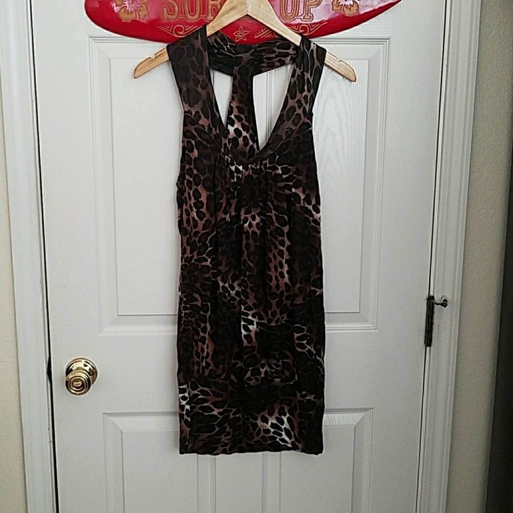 Razor back leopard dress